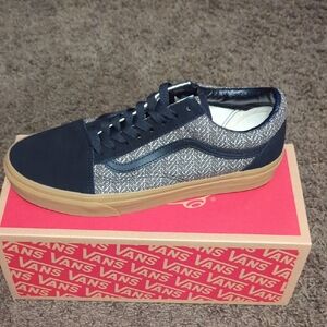 Vans Old School Herringbone Black/ Brown Shoes *New in original box